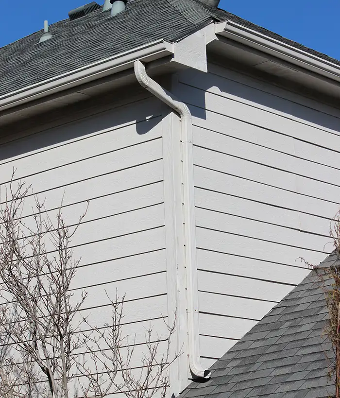 new grey gutters installation in Colorado